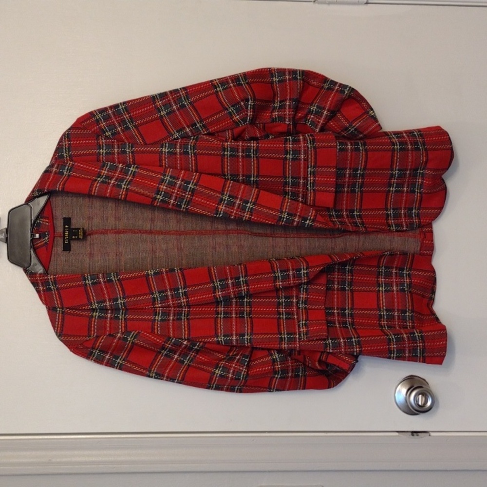 Revamped 90's Oversized Red Plaid Blazer size Small